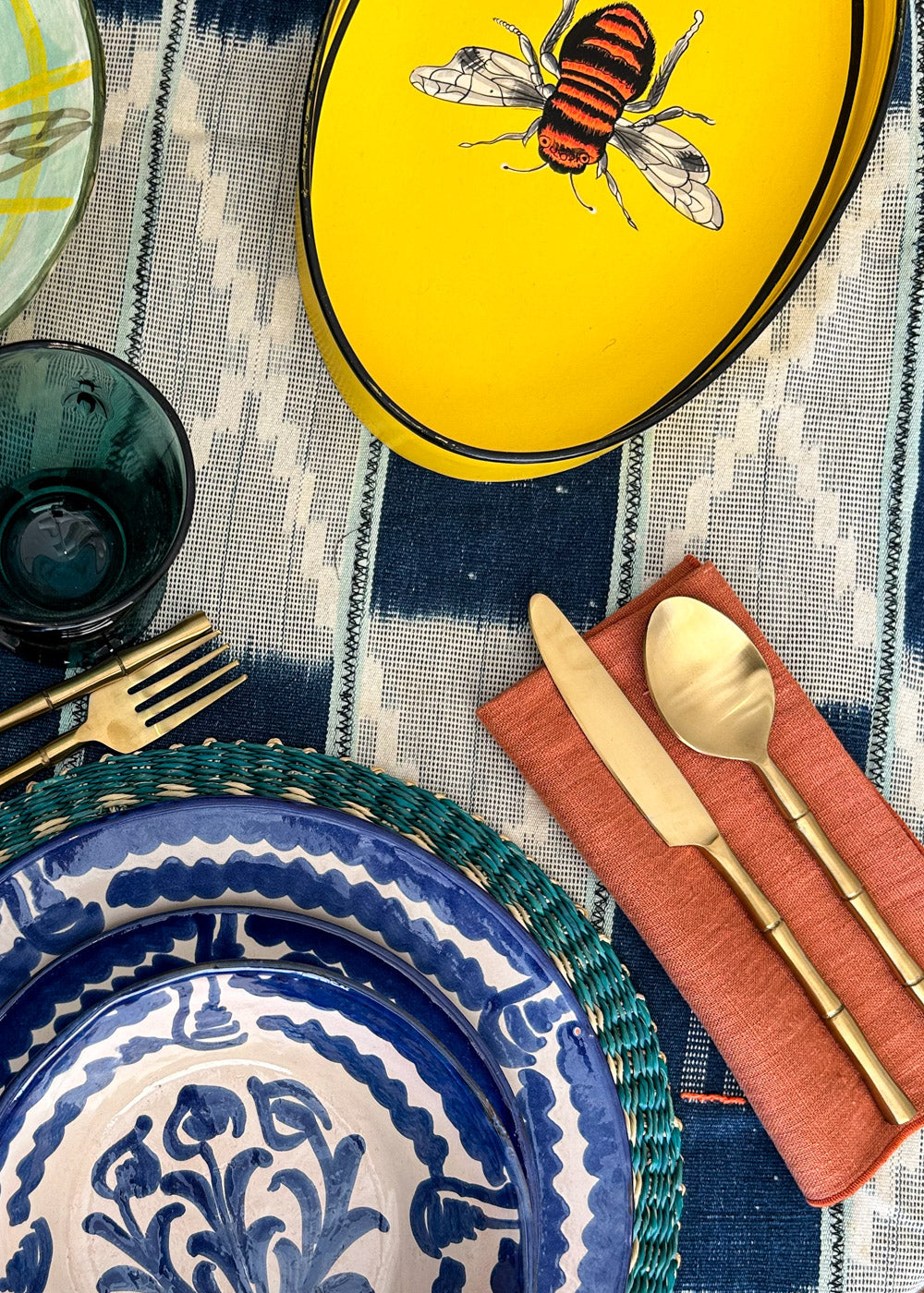 SET CUBIERTOS BAMBU DORADOS