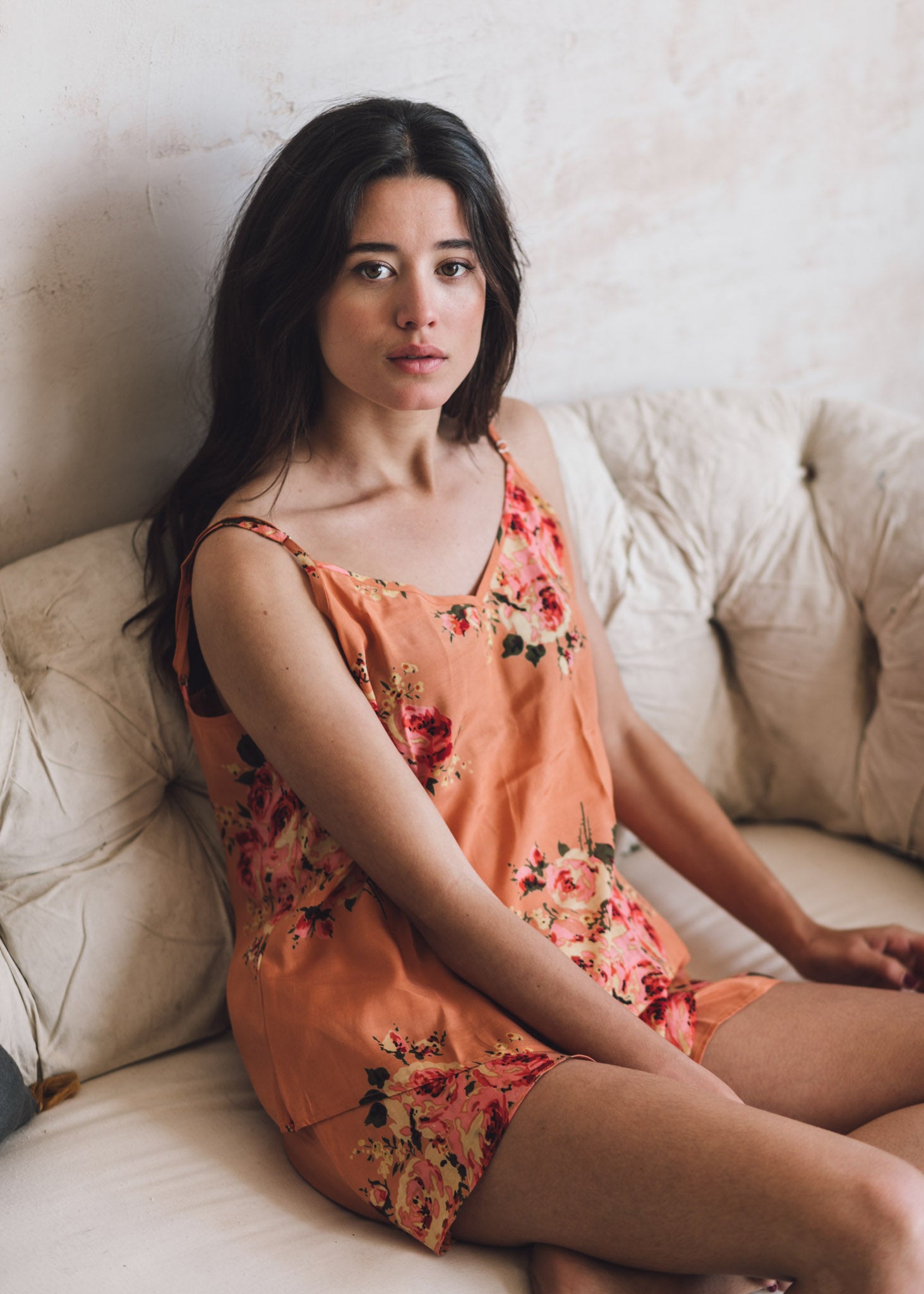 PIJAMA CORTO FLORAL NUDE