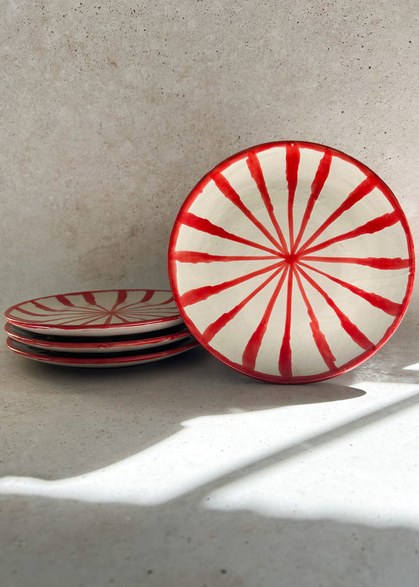 PACK 4 PLATO POSTRE RAYAS